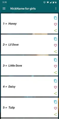 Cute Nicknames for girlfriend android App screenshot 1